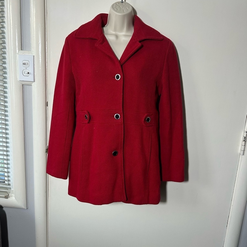 Calvin Klein Women's Red Pea Coat